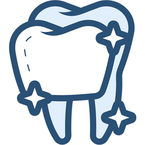 Cosmetic Dentistry Icon of a tooth and a crown with sparkles