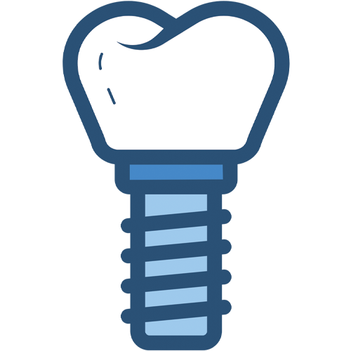 Implant Dentistry Icon with a tooth screw